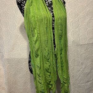 Vibrant Green Scarf With Sparkles